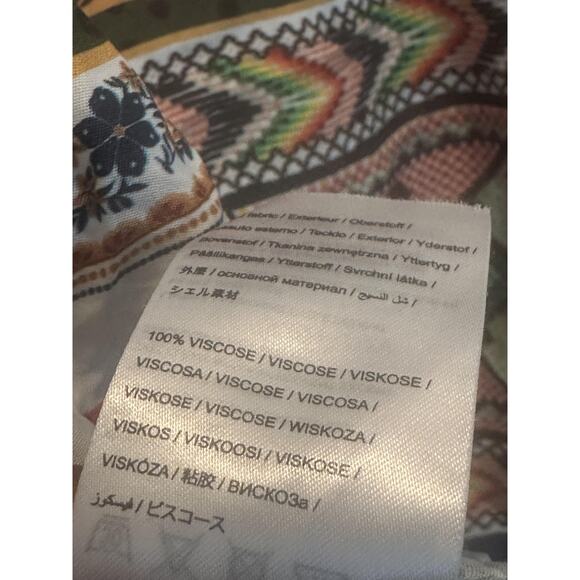 Farm Rio Shirt Womens XS Multicolor Tropical Patchwork Button Front Boho - Picture 7 of 7